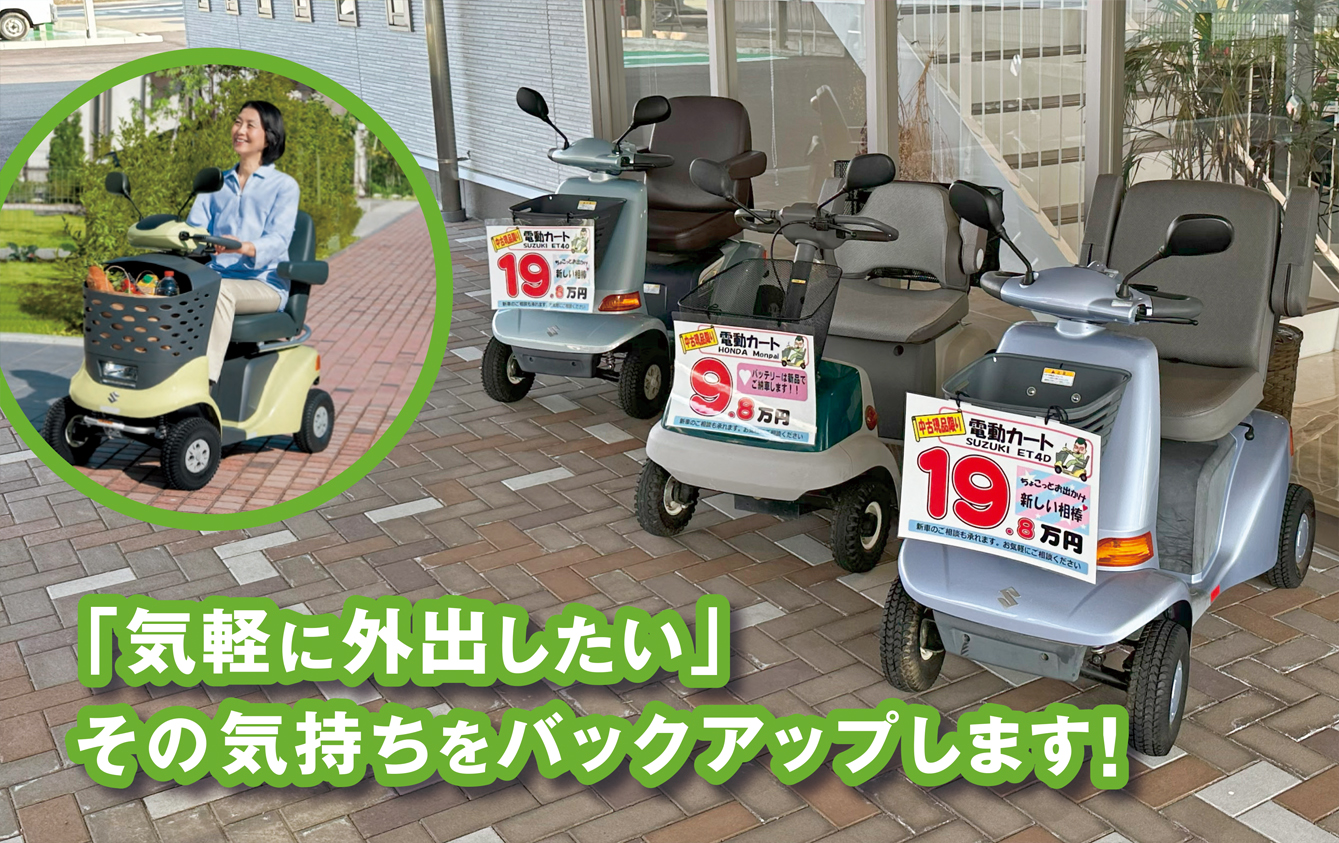 電動カート 山梨県中央市で新車の軽自動車が月々1万円から買える オートステーション Tatsumi